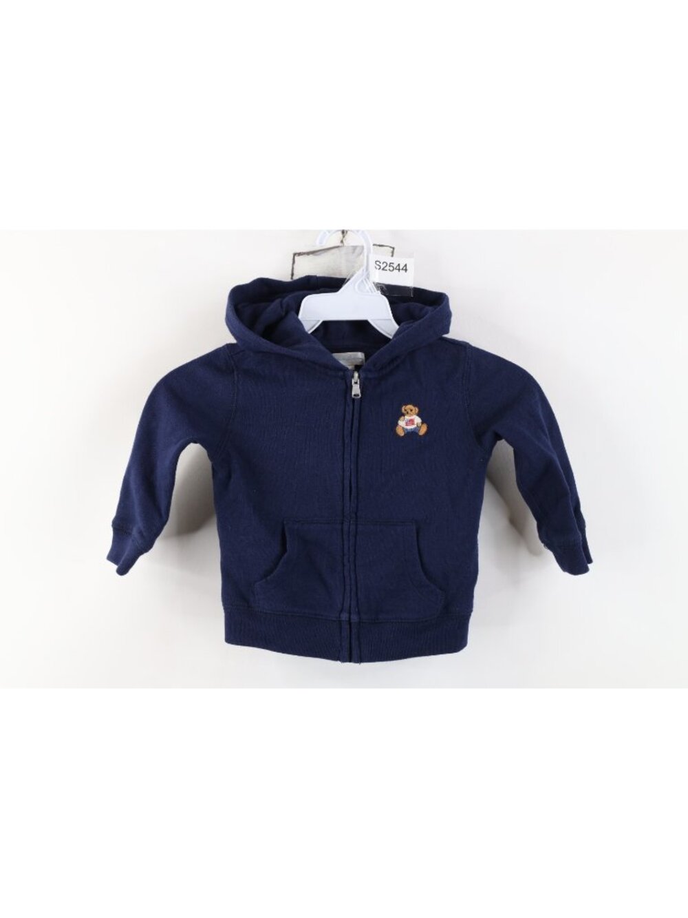 Vintage Ralph Lauren Baby Boys Girls 18M Polo Bear Full Zip Hoodie Sweatshirt